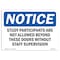 Signmission OSHA Notice, 5" Height, Study Participants Are Not Allowed Beyond Sign, 7" X 5", Landscape OS-NS-D-57-L-18502 - alternate 1